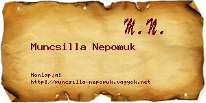 Muncsilla Nepomuk névjegykártya